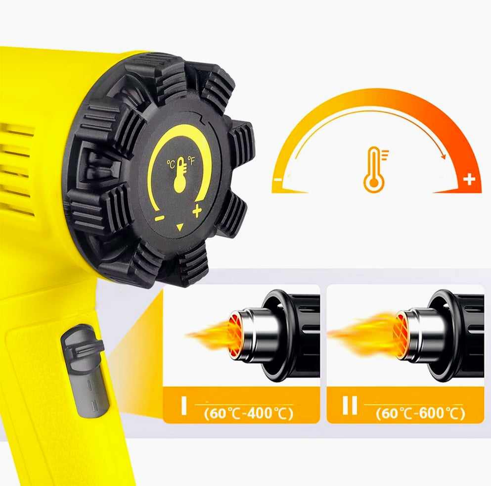 Pistola termica aria calda 2000 Watt 400/600°C, sverniciatore professionale
