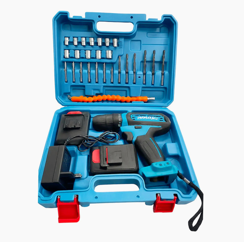 Trapano avvitatore 18V – 2 batterie, due velocità e accessori inclusi