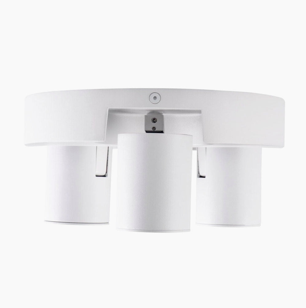 Plafoniera Tonda 3 Diffusori Orientabili - GU10 (Da Soffitto o Parete)