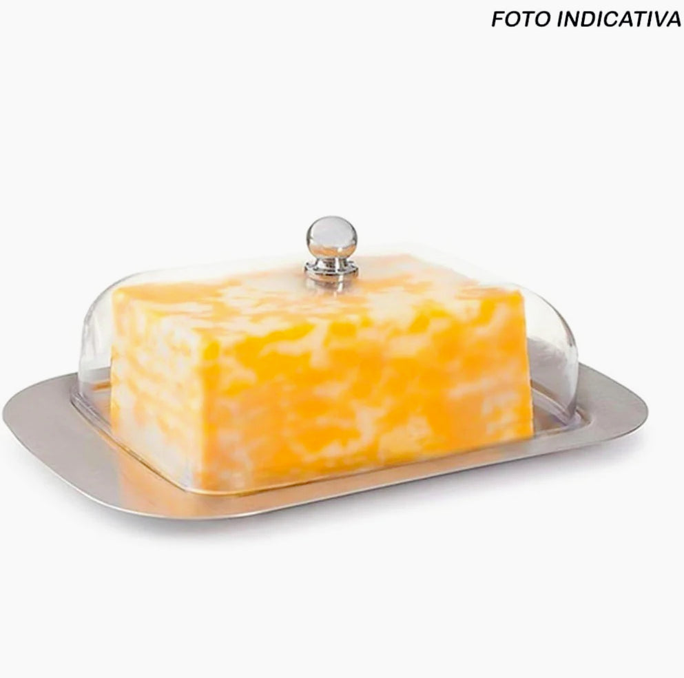 Vassoio porta burro in alluminio con coperchio e contenitore – Pratico e elegante per tavola