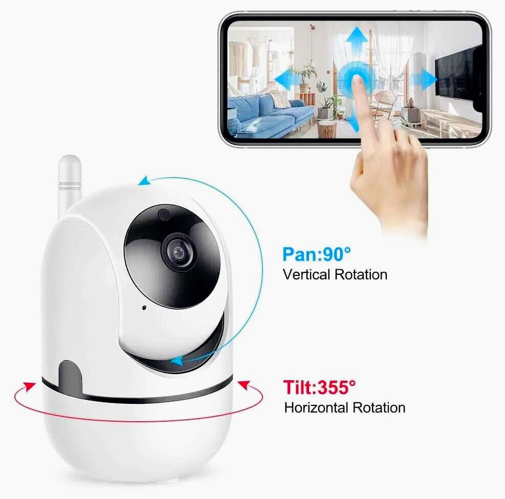 Telecamera Wi-Fi motorizzata con rilevamento movimento e registrazione su scheda SD – per interni