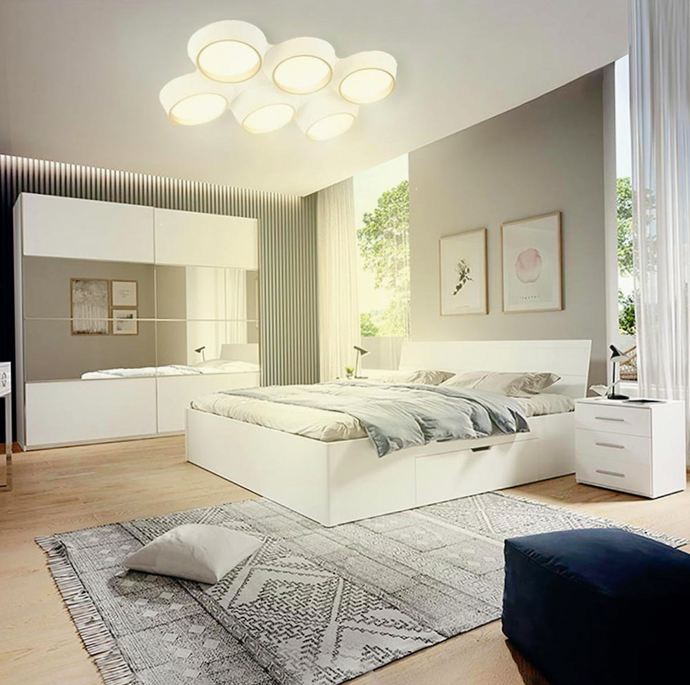 Plafoniera LED 120W - 6 Cerchi Irregolari con Tecnologia CCT (6500K / 4000K / 3000K)
