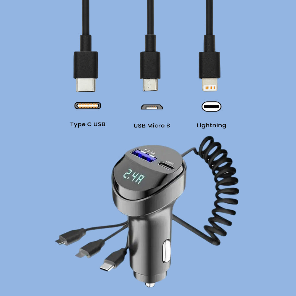 Caricabatteria accendisigari universale da auto 3IN1 12/24V 3.1A - ambraled