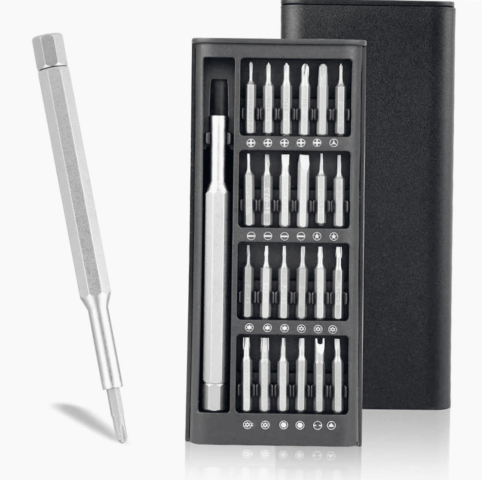 Set 24 cacciaviti a testa fine magnetici, con custodia, per lavori di precisione - ambraled