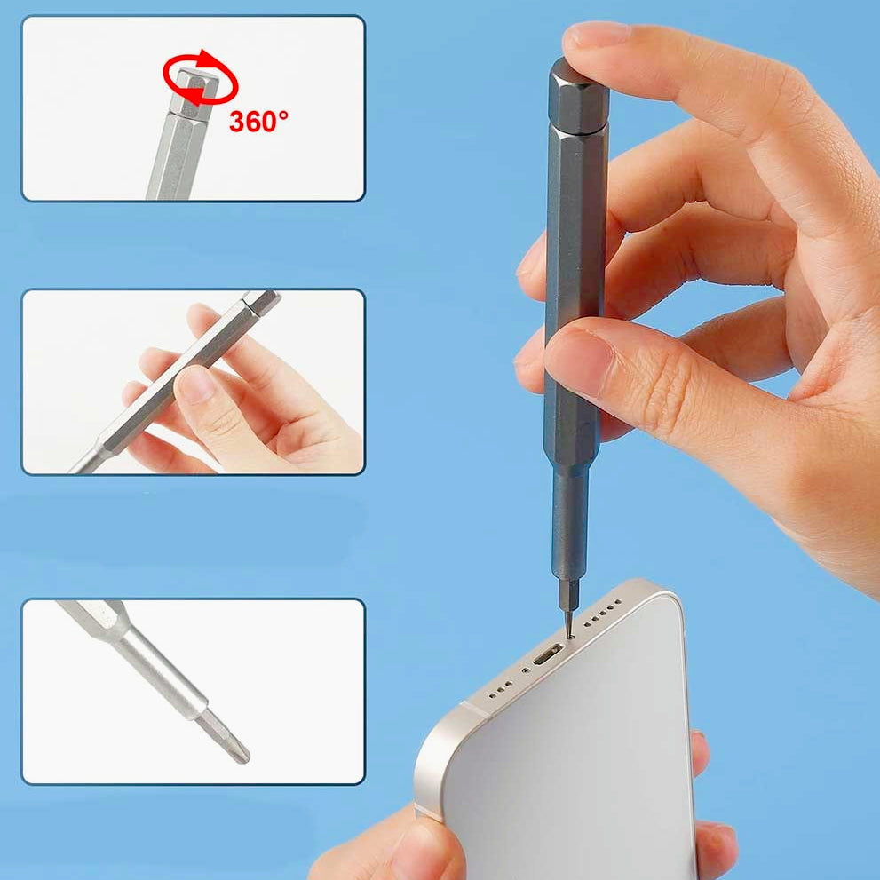 Set 24 cacciaviti a testa fine magnetici, con custodia, per lavori di precisione - ambraled