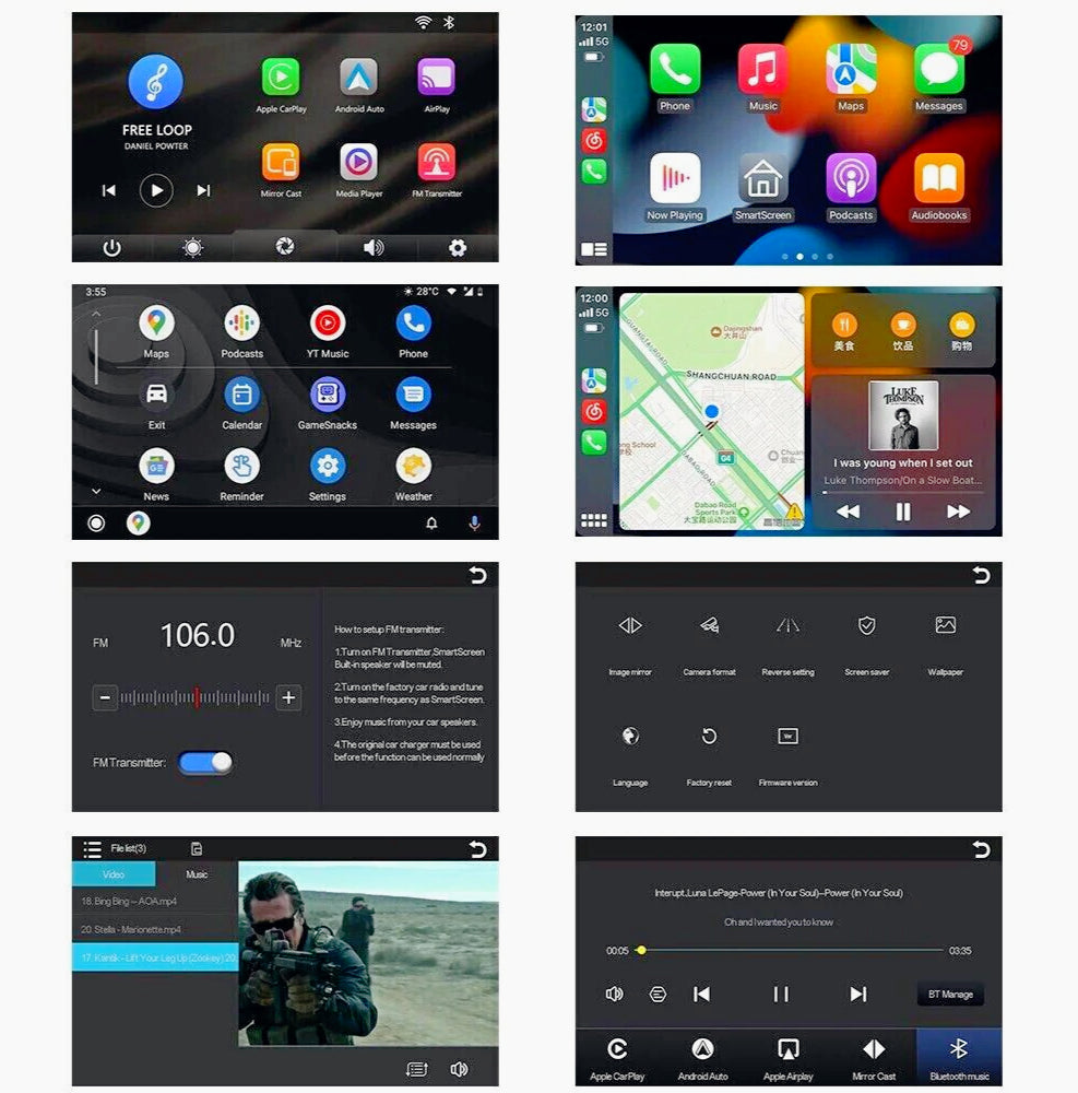 Monitor 7" CarPlay – Bluetooth touchscreen FM/Aux/TF - ambraled