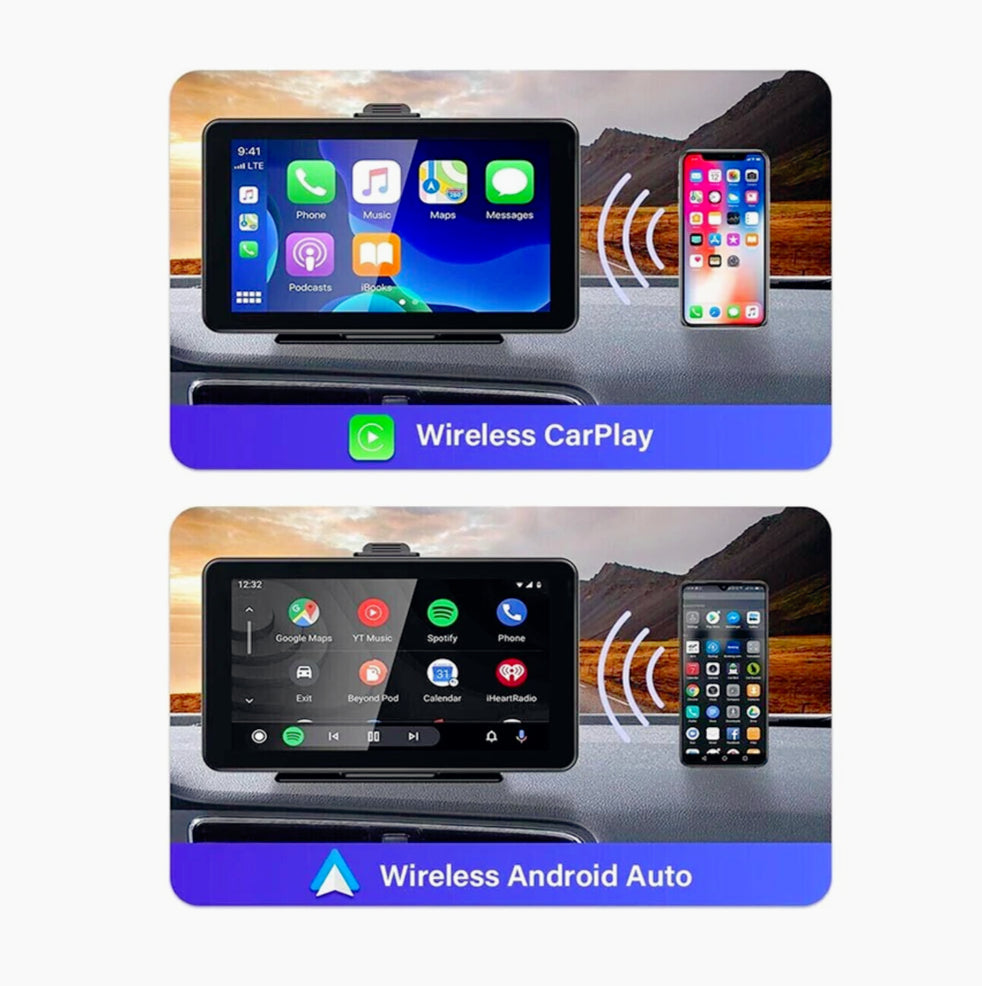 Monitor 7" CarPlay – Bluetooth touchscreen FM/Aux/TF - ambraled