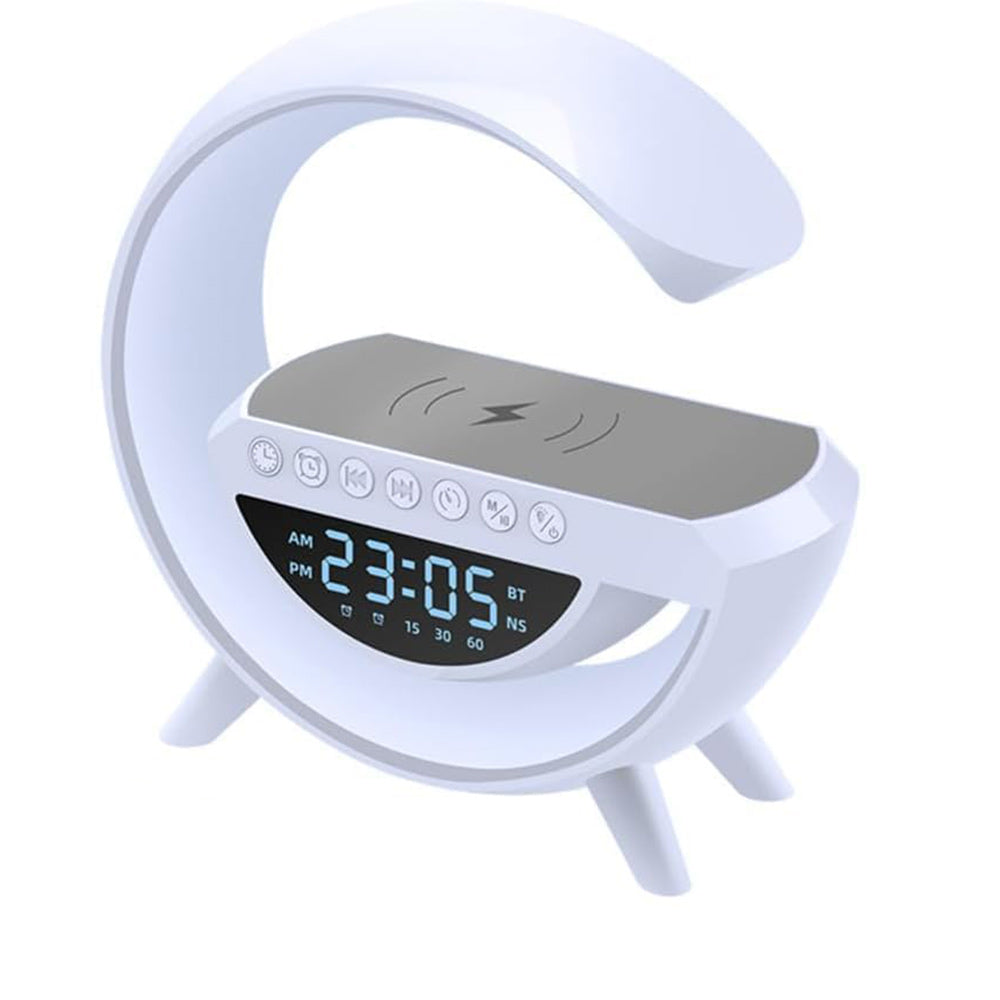 Speaker bluetooth RGB con lampada ricarica induzione orologio sveglia - ambraled