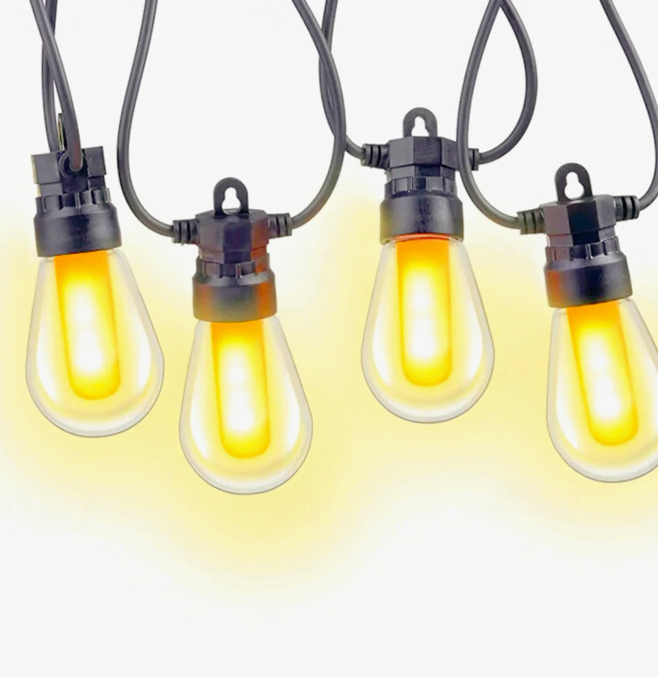 Catena solare LED 10m – 10 lampade calde, IP44, 8 modalità - ambraled