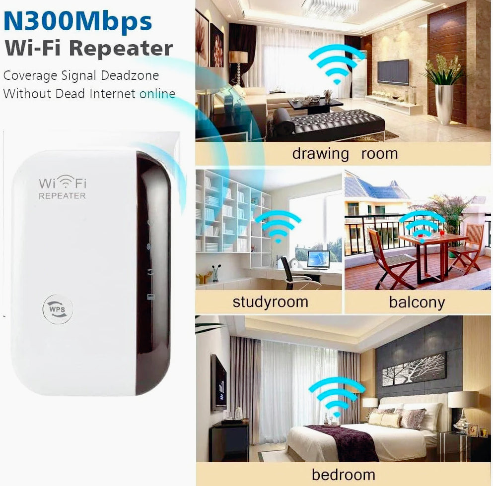 Extender Wi-Fi 2.4G – 300Mbps amplificatore segnale wireless router - ambraled