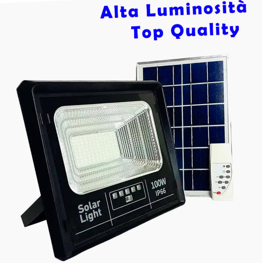 Faro solare LED 100W – sensore crepuscolare TOP IP66 - ambraled