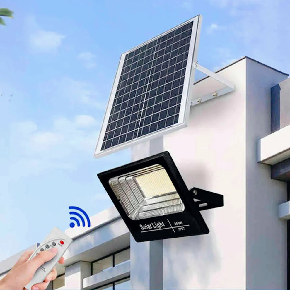 Faro solare LED 100W – sensore crepuscolare TOP IP66 - ambraled