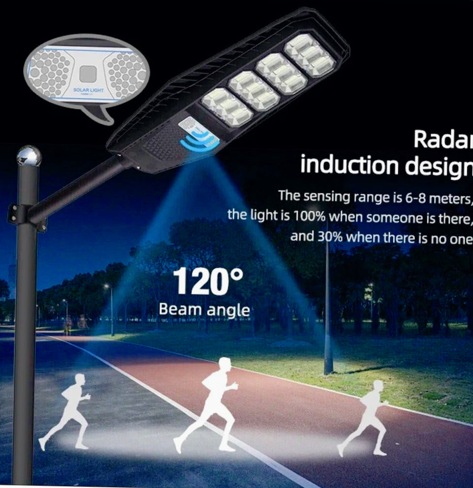 Faro solare LED 216LED – 400W sensore crepuscolare - ambraled