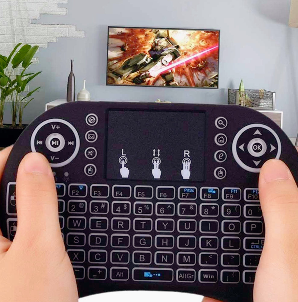 Mini tastiera wireless retroilluminata per Smart TV e tablet - ambraled