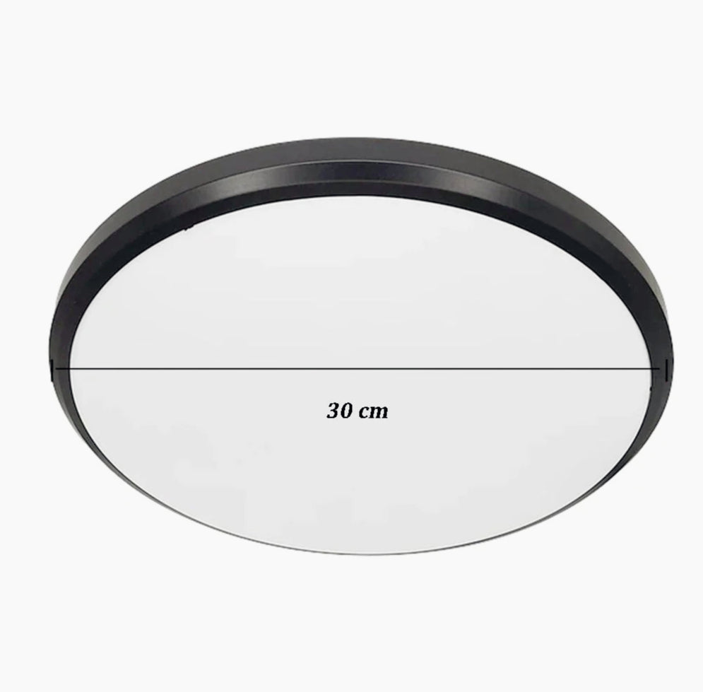 Plafoniera LED a luce fredda con bordo nero - 20W/40W/60W, 30cm/40cm/50cm - ambraled