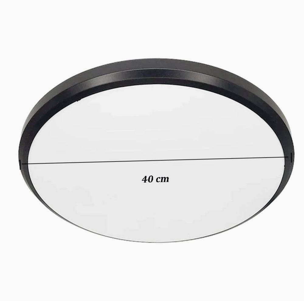 Plafoniera LED a luce fredda con bordo nero - 20W/40W/60W, 30cm/40cm/50cm - ambraled