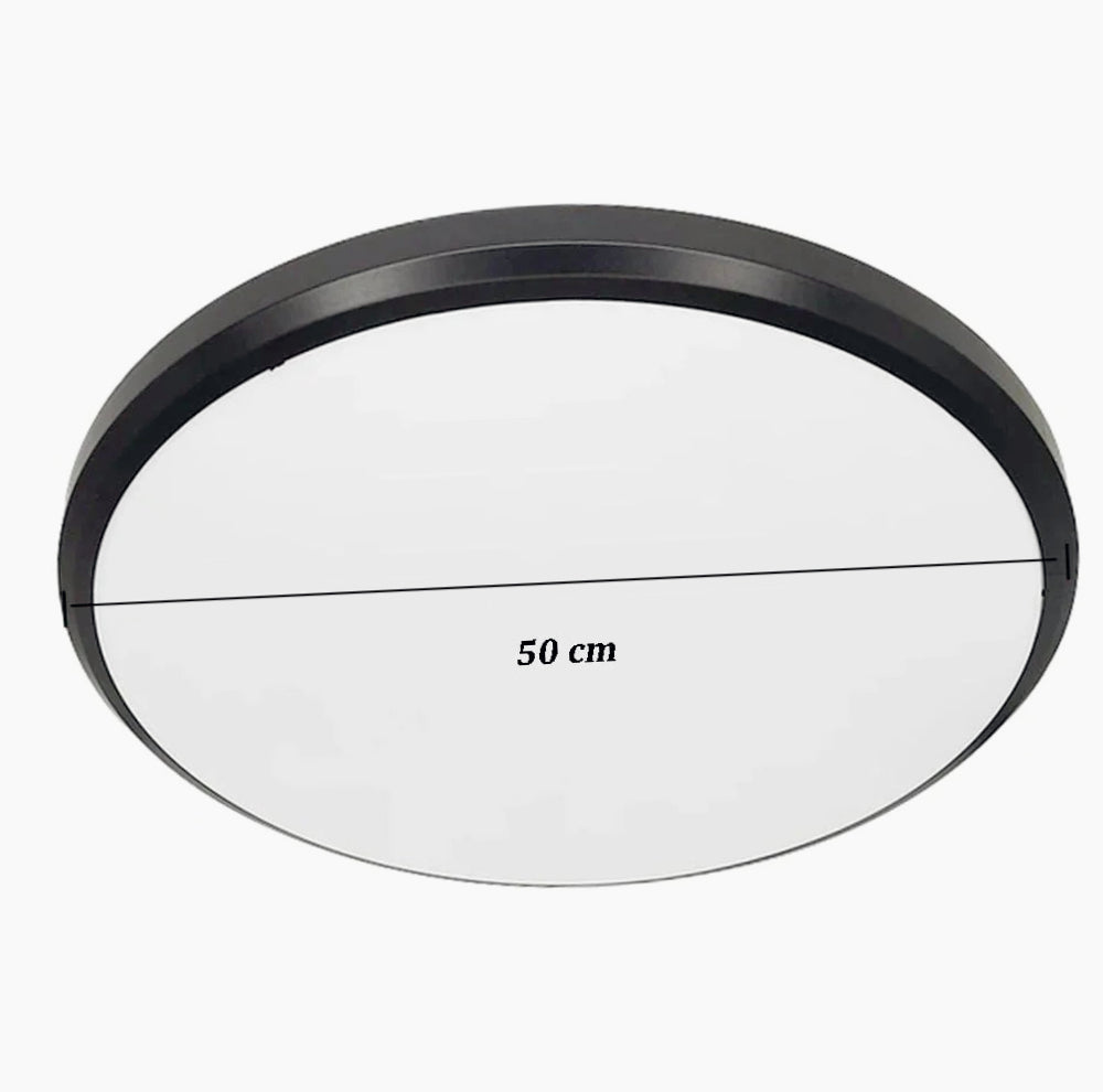 Plafoniera LED a luce fredda con bordo nero - 20W/40W/60W, 30cm/40cm/50cm - ambraled