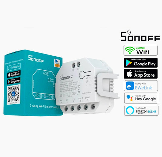 Interruttore smart DualR3R SON/OFF – WiFi wireless con app - ambraled