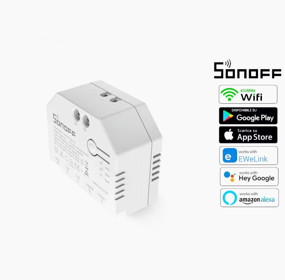 Interruttore smart DualR3R SON/OFF – WiFi wireless con app - ambraled