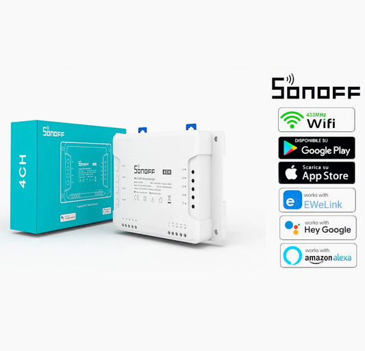 Interruttore smart SON/OFF 4CH 4-gang Wi-Fi con app - ambraled