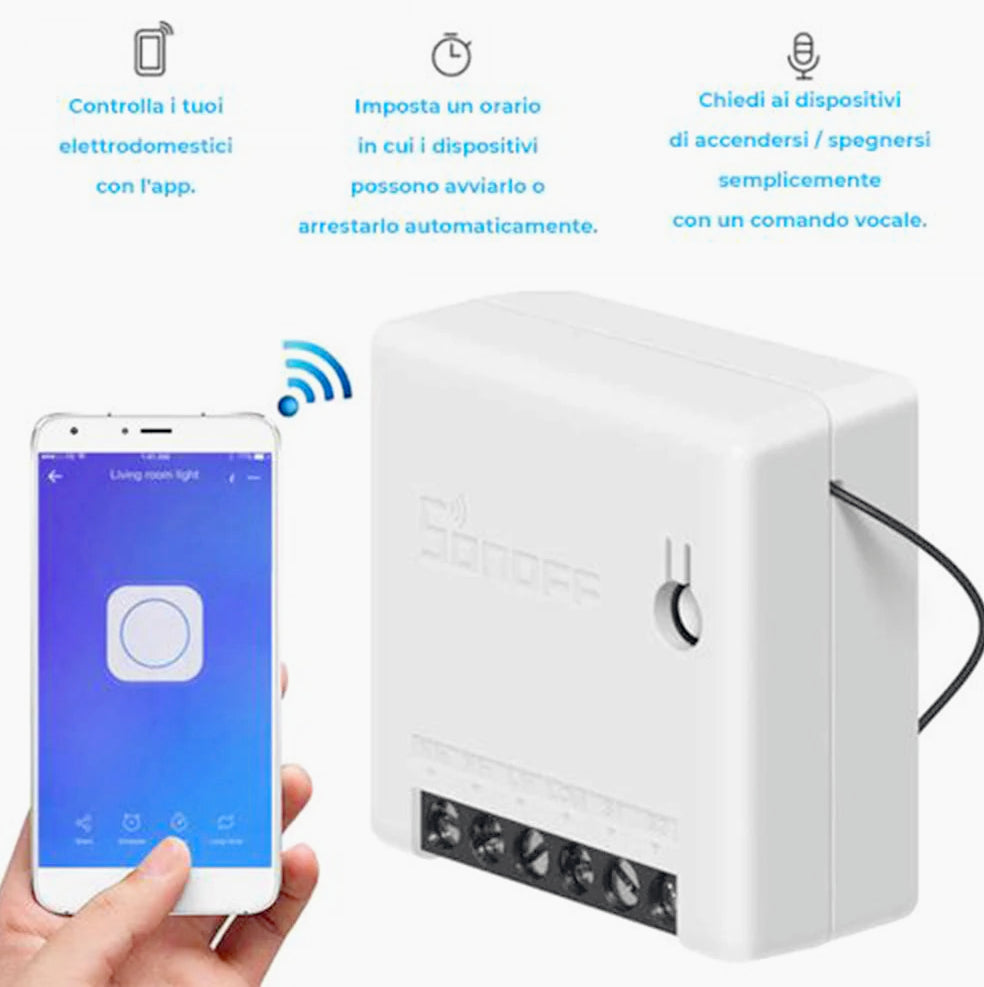 Interruttore WiFi smart Minir2 – accensione SON/OFF via app wireless - ambraled