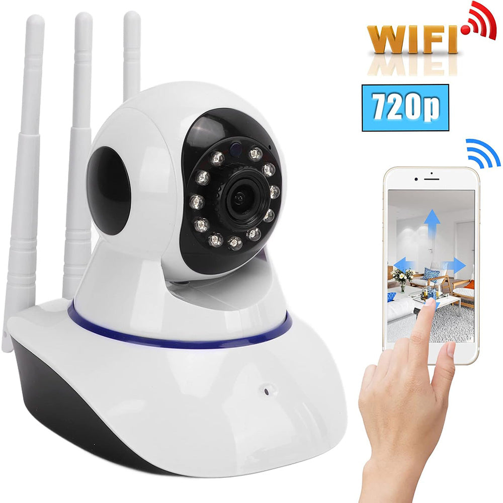 Telecamera motorizzata WI-FI hd 720p 3 antenne o lan rj45 audio - ambraled