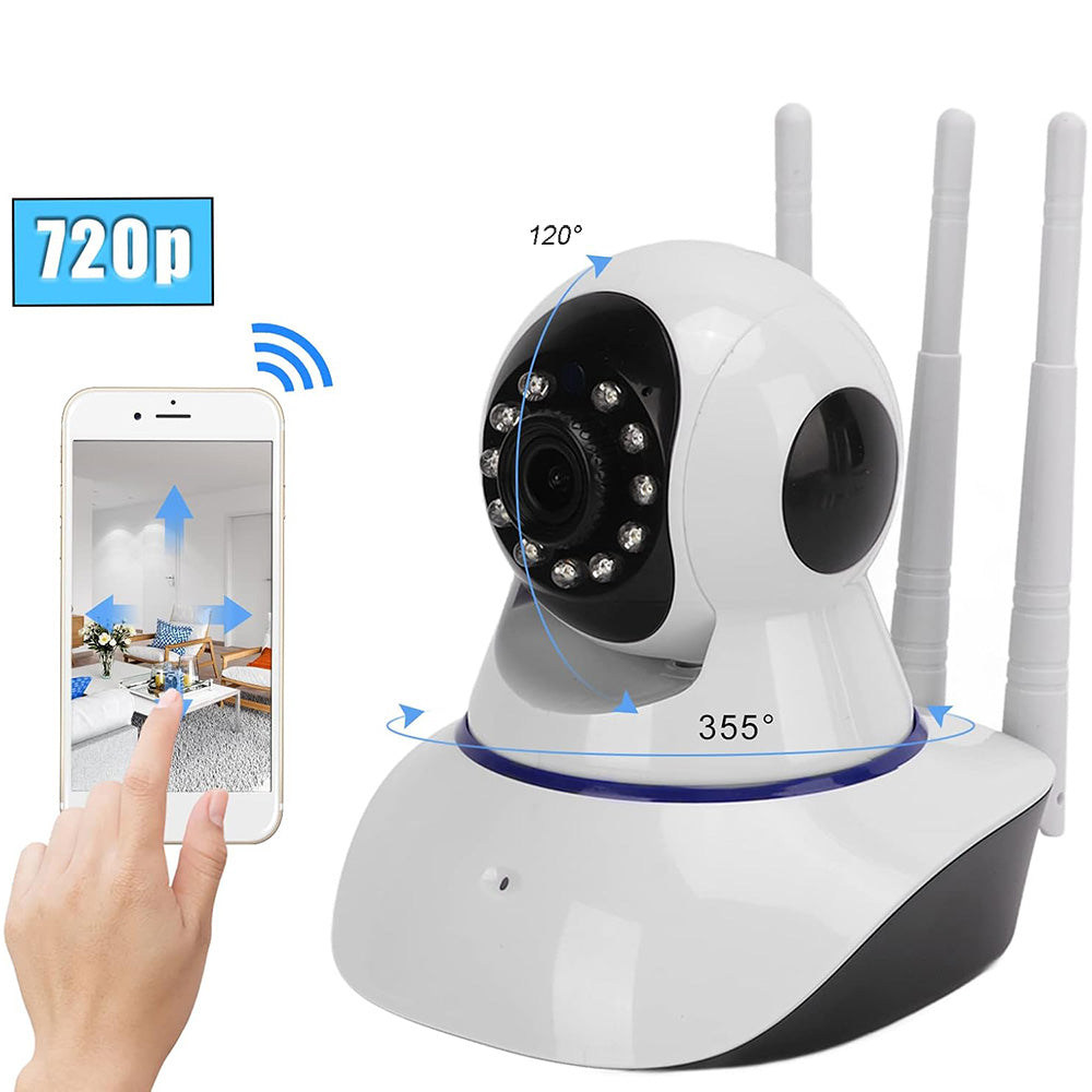 Telecamera motorizzata WI-FI hd 720p 3 antenne o lan rj45 audio - ambraled