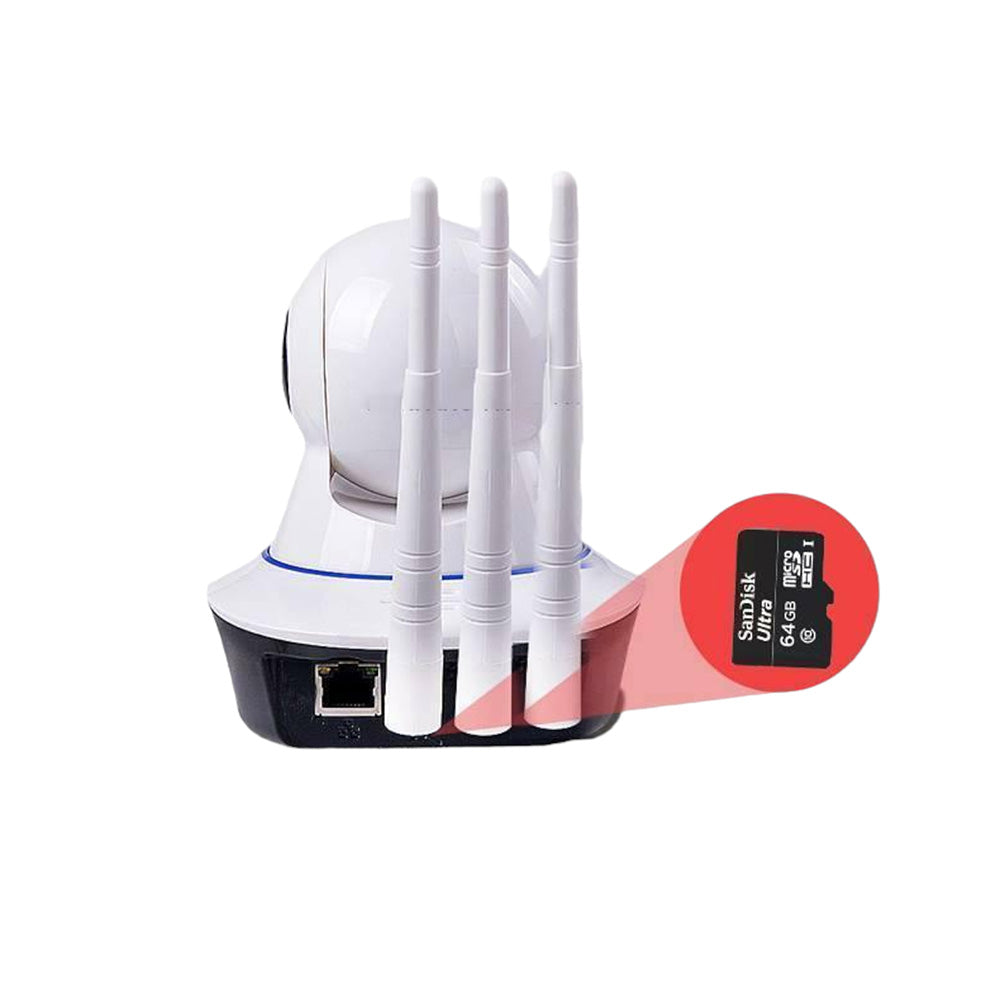 Telecamera motorizzata WI-FI hd 720p 3 antenne o lan rj45 audio - ambraled