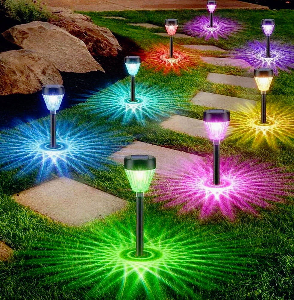 Picchetto led con pannello solare RGB + warmwhite luce decorativa IP54