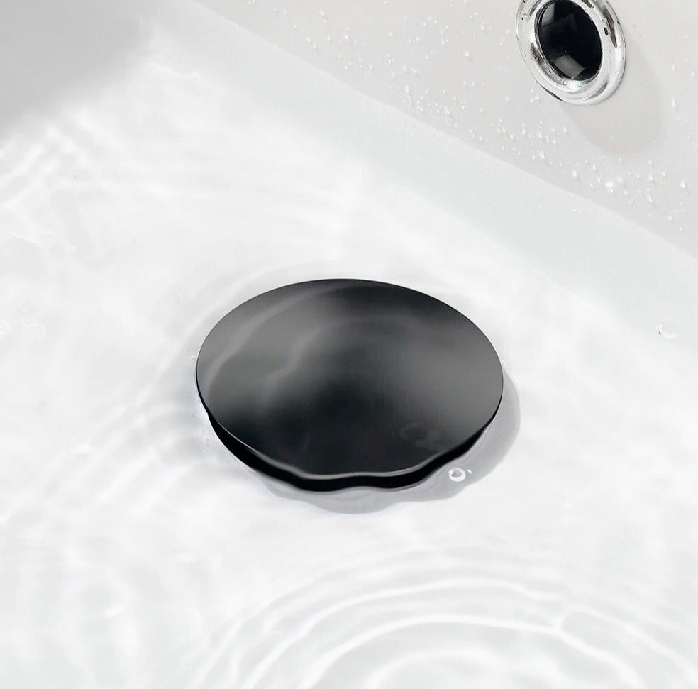 Piletta di scarico 1/4" nera per lavandino o bidet con sistema Click Clack