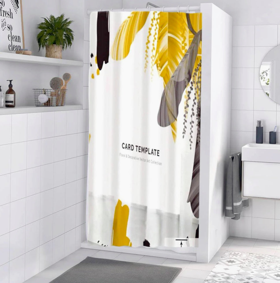 Tenda da doccia impermeabile in PVC – 180×180 cm, 12 ganci, motivo vittoriale