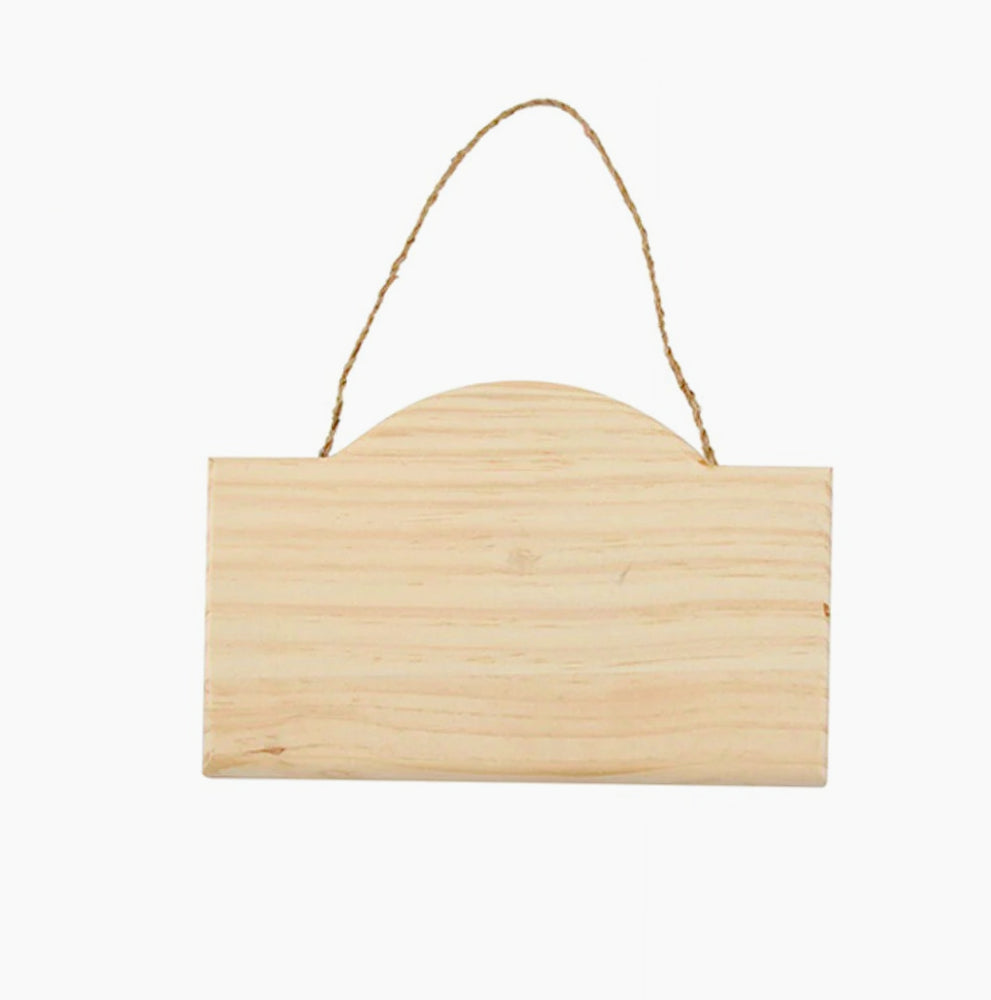 Targhette ad arco in legno 2 pezzi con corda in canapa - Ideali per decoupage e decorazioni
