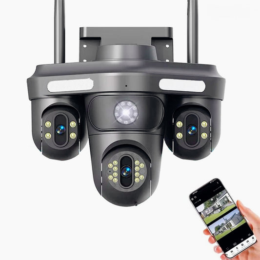 Telecamera Wi-Fi 4 obiettivi – 1 fisso + 3 motorizzati, zoom 10X, 4MP (Full HD+)