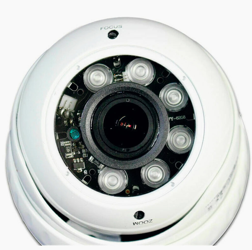 Telecamera dome AHD full HD 2MPX con lente varifocale 2,8-12mm e 6 LED - Sorveglianza interna ad alta definizione