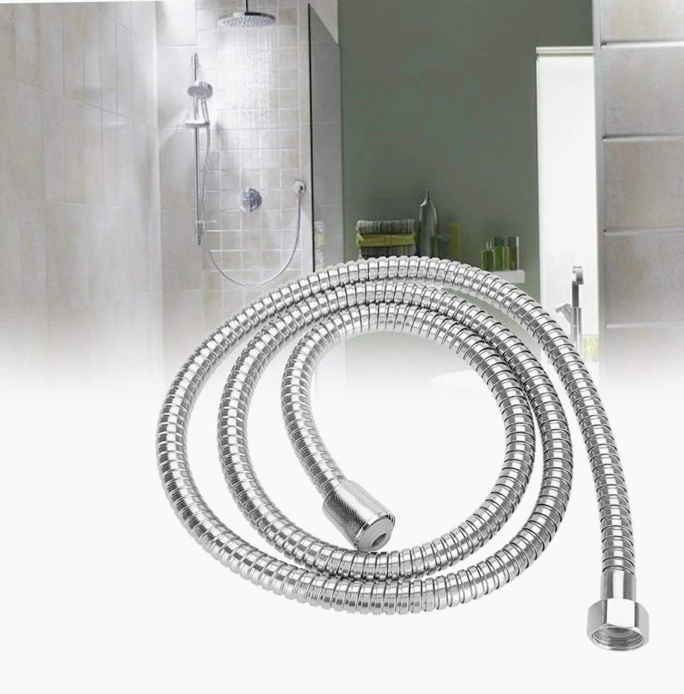Tubo flessibile cromato per doccia – 2,5 metri con laccio e attacco 1/2’’