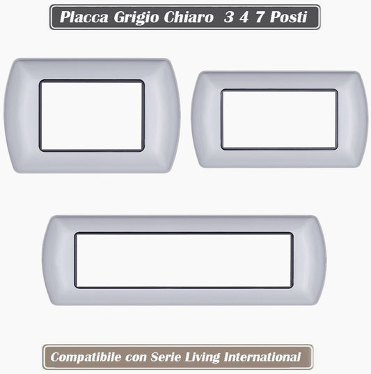 Placchetta Grigio Chiaro 3-7 Posti – Compatibile con Living International