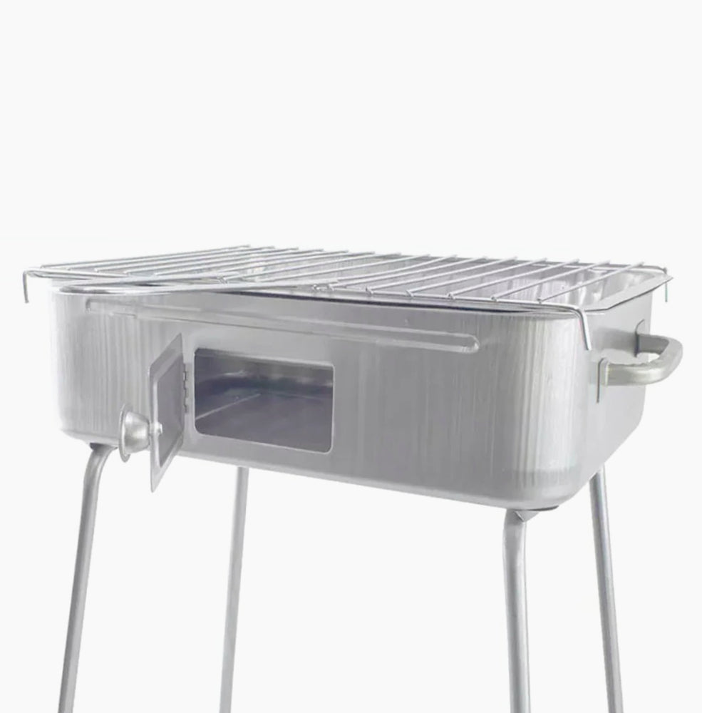 Barbecue a carbone 27x37cm – con coperchio e griglia - ambraled