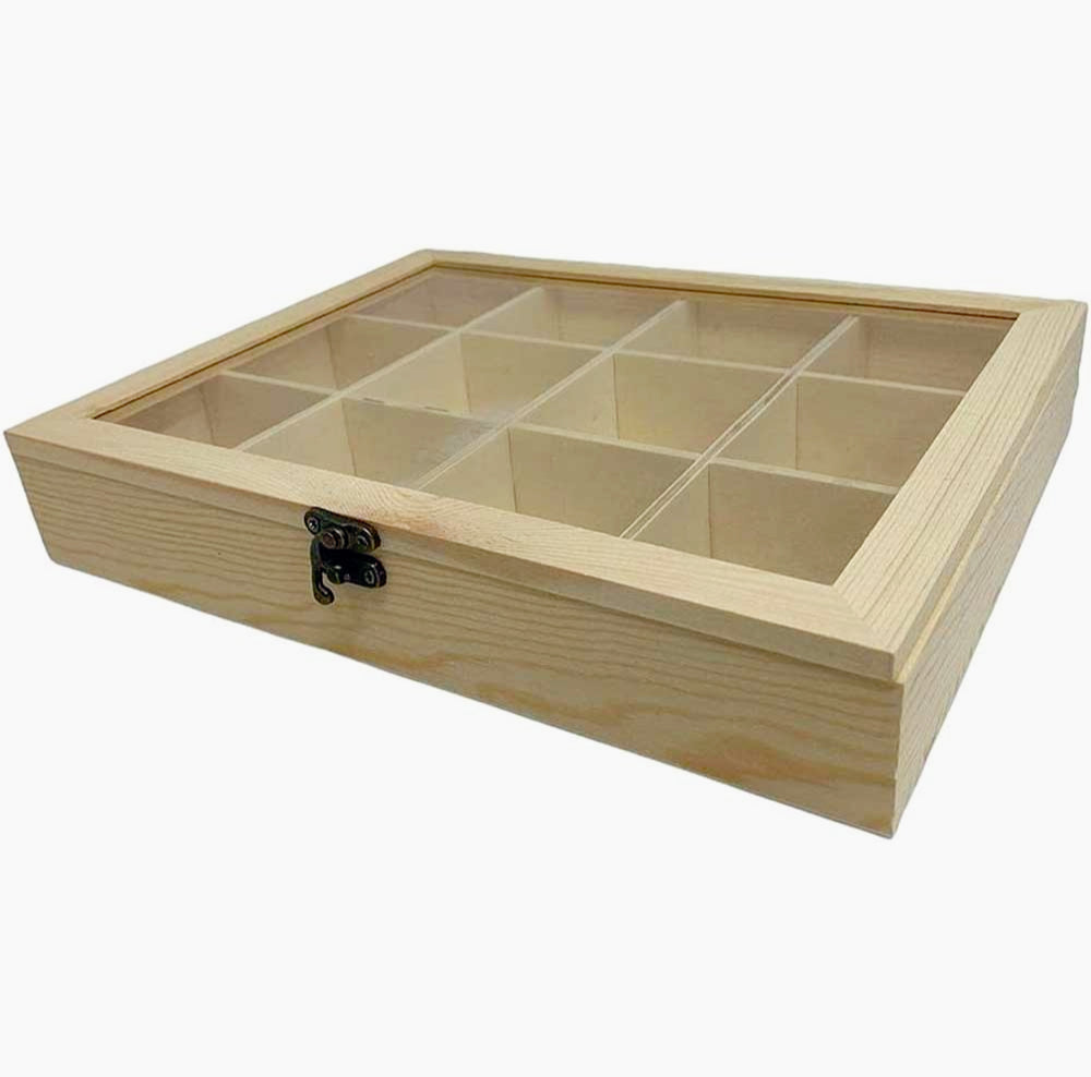 Bacheca legno 12 posti – con porta vetro per decoupage - ambraled