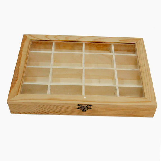 Bacheca legno 16 posti – con porta vetro per pittura & decoupage - ambraled