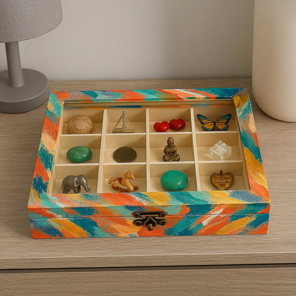Bacheca legno 16 posti – con porta vetro per pittura & decoupage - ambraled