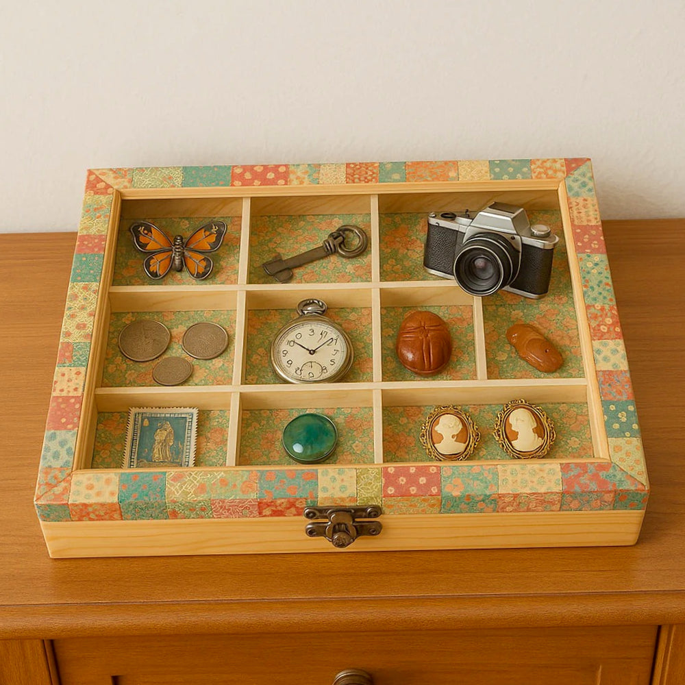 Bacheca legno 16 posti – con porta vetro per pittura & decoupage - ambraled