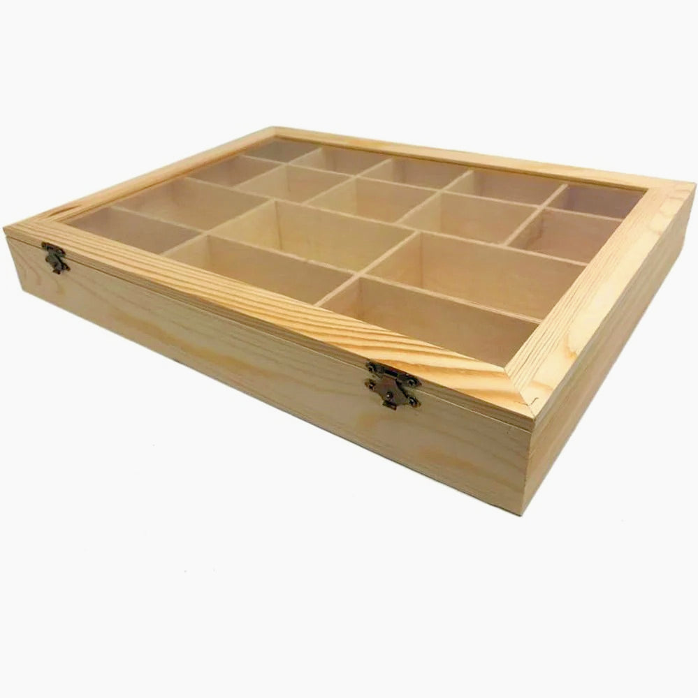 Bacheca legno 16 posti – porta trasparente per decoupage - ambraled