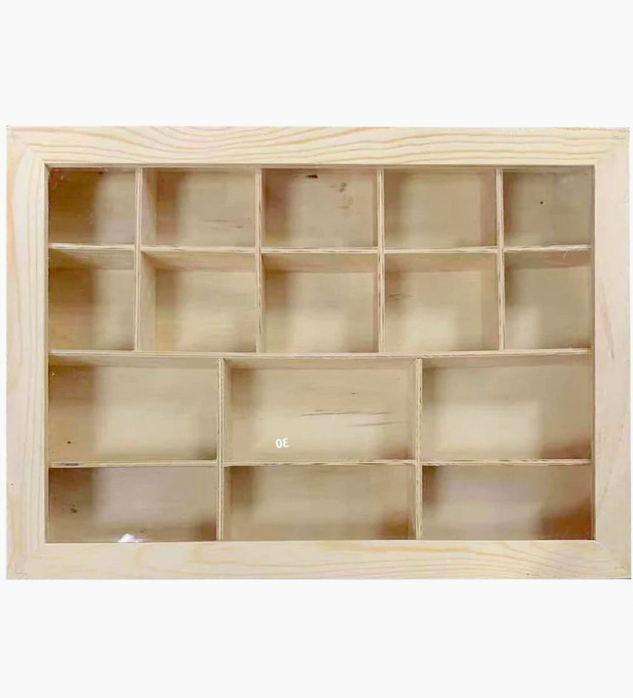 Bacheca legno 16 posti – porta trasparente per decoupage - ambraled