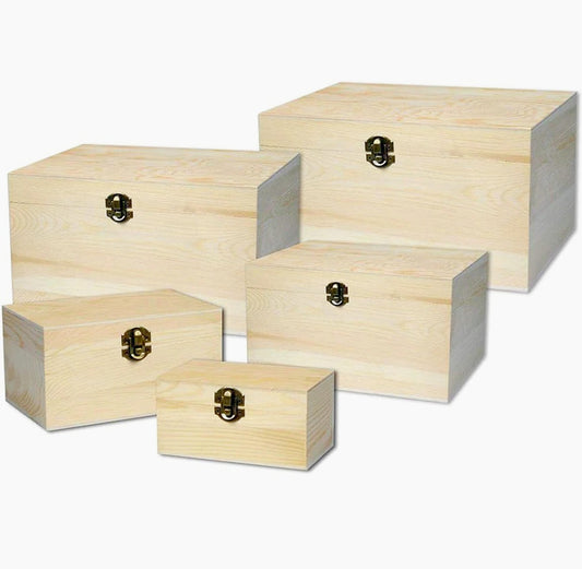 Set 5 bauli rettangolari in legno per decoupage matrioska - ambraled