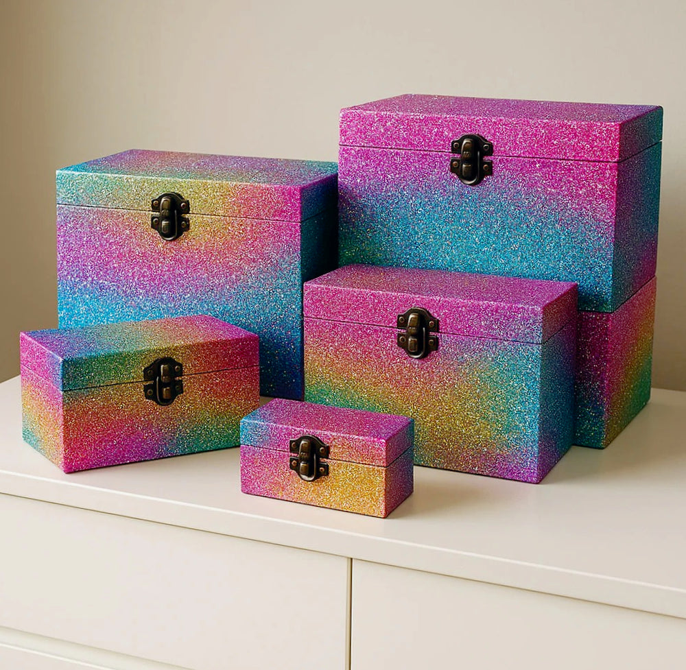 Set 5 bauli rettangolari in legno per decoupage matrioska - ambraled