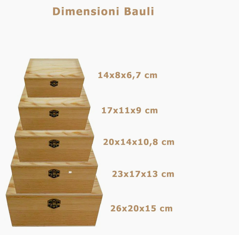 Set 5 bauli rettangolari in legno per decoupage matrioska - ambraled