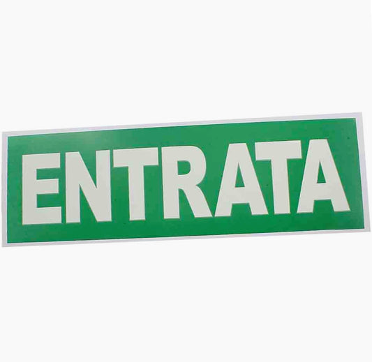 Cartello "Entrata" plastificato 30.5x10cm con biadesivo - ambraled