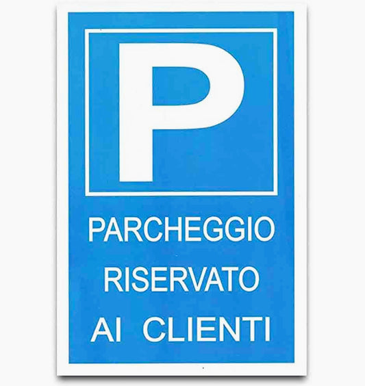Cartello parcheggio riservato plastificato 30.5x20cm con biadesivo - ambraled