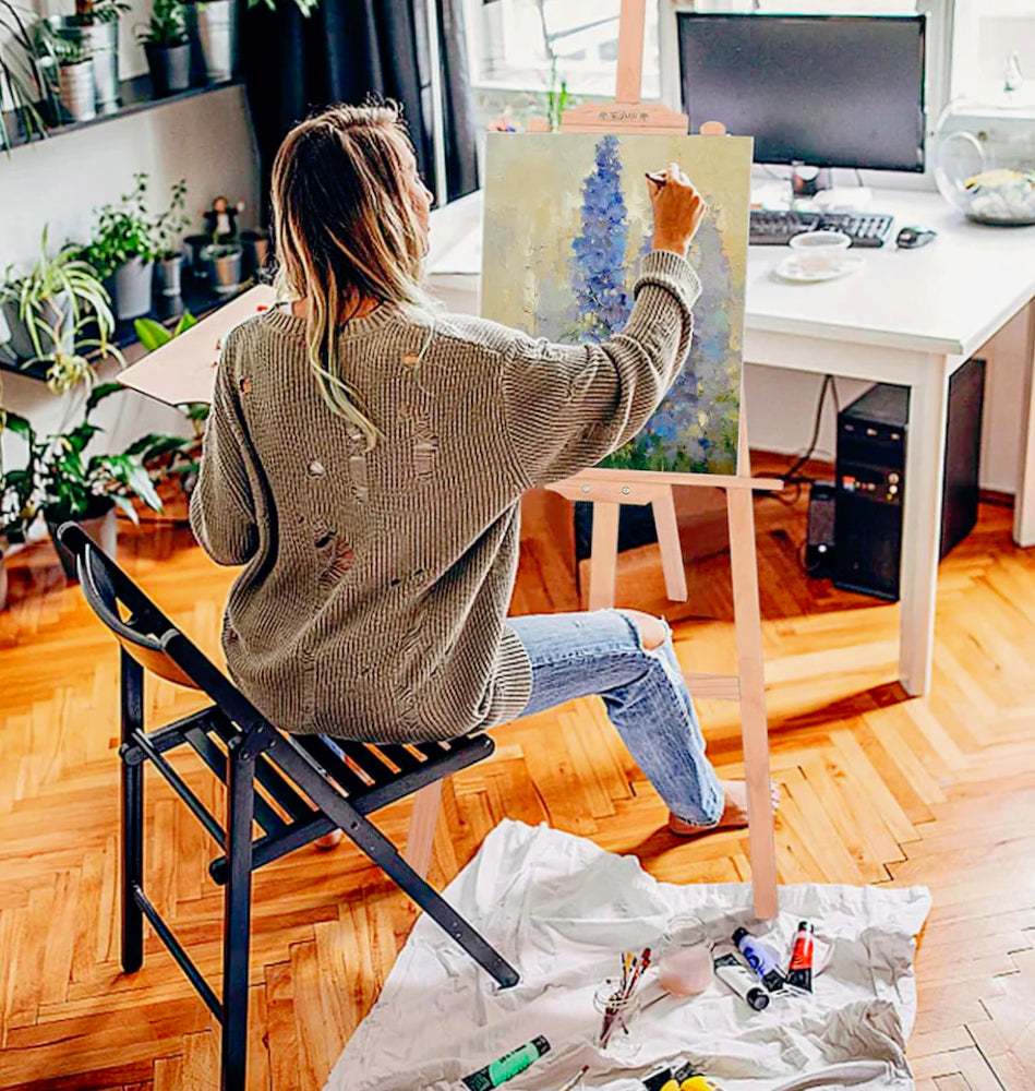 Cavalletto da pittura legno 165cm – inclinabile per tele e foto - ambraled