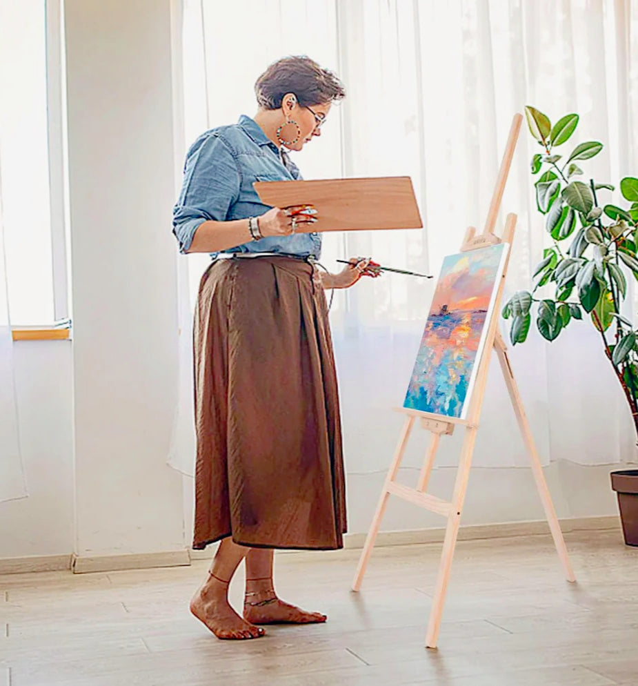 Cavalletto da pittura legno 165cm – inclinabile per tele e foto - ambraled